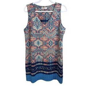 Renee c. Sheath Dress V-Neck Sleeveless Boho Style Size 8-10 See Measurements